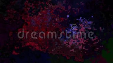 动画背景无缝环视频-水彩花效果-黑色，深紫色，紫罗兰色，勃艮第和栗色